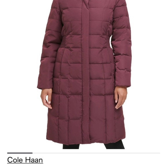 NWT Cole Haan Box Quilt Down Coat, XXS - Picture 6 of 8